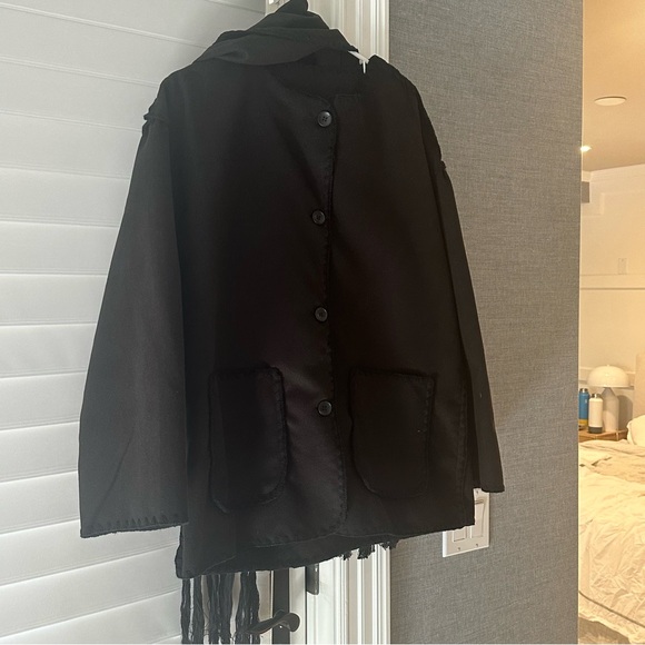 Jackets & Blazers - Fleece Button Jacket & Scarf